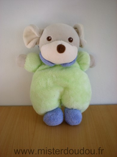 Doudou Souris Nounours Vert mauve 