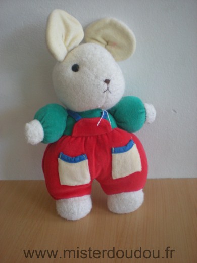 Doudou Souris Nounours Vert rouge bleu 