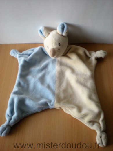 Doudou Souris Paradise toys Bleu ecru 