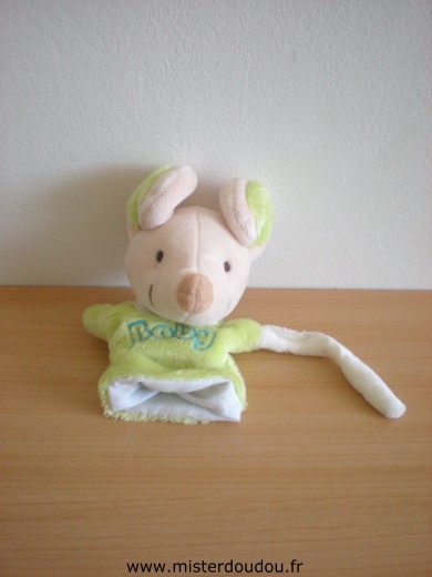 Doudou Souris Playkids Vert  blanc brodé baby Bébé souris uniquement manque le doudou maman souris