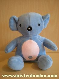 Doudou Souris Pommette Bleu rose 