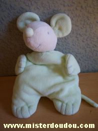 Doudou Souris Priscilla larsen Vert anis Fait 