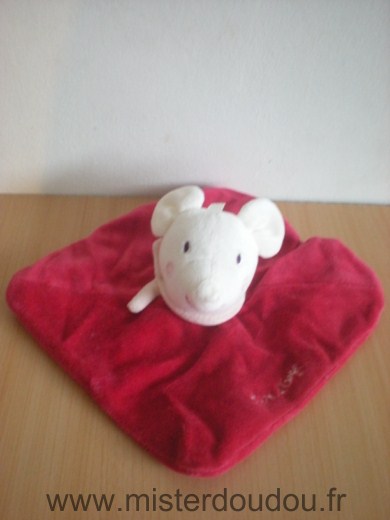 Doudou Souris Sucre d orge Blanc rouge 