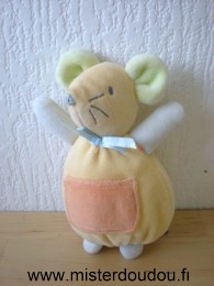 Doudou Souris Sucre d orge Jaune poche orange bleu vert 