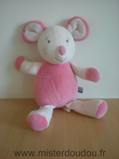 Doudou Souris Sucre d orge Rose 