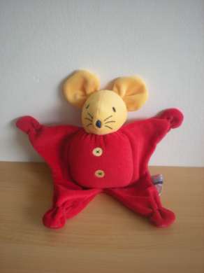 Doudou Souris Sucre d orge Rouge 
