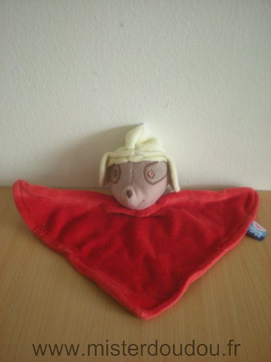 Doudou Souris Sucre d orge Rouge bonnet jaune 