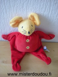 Doudou Souris Sucre d orge Rouge tête jaune 