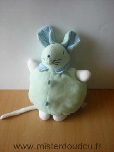 Doudou Souris Sucre d orge Vert bleu 