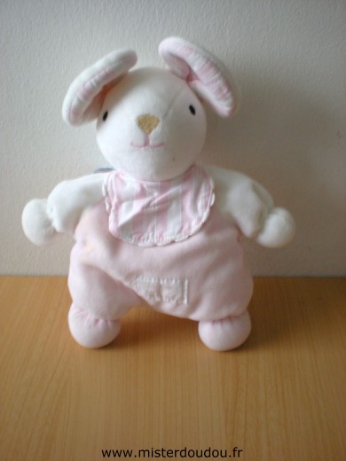 Doudou Souris Tartine et chocolat Blanc rose 