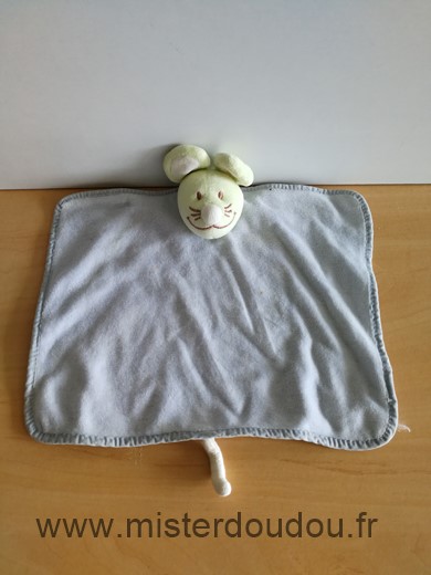 Doudou Souris Tex Bleu vert 