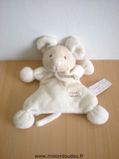 Doudou Souris Tiamo Ecru en tissus éponge 