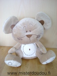 Doudou Souris Tiamo Marron blanc 