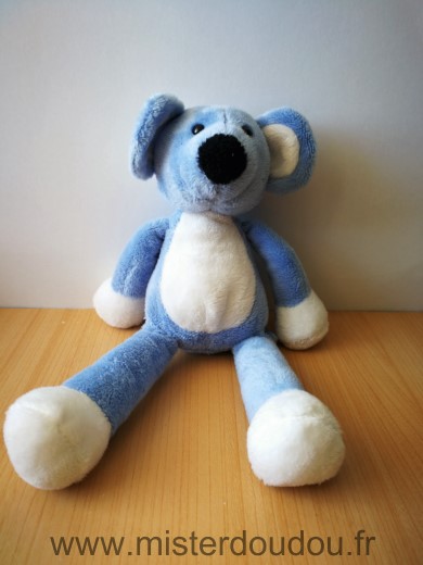 Doudou Souris Total Bleu blanc 