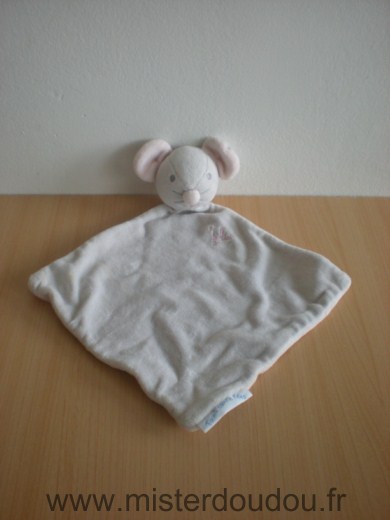 Doudou Souris Tout conte fées Gris rose Doudou brodé 