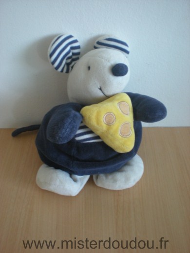 Doudou Souris 0 Bleu blanc fromage 