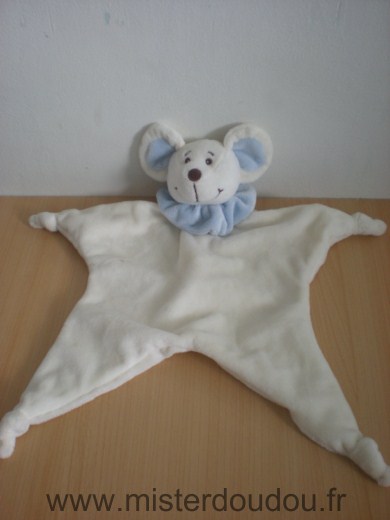Doudou Souris - marque non connue - Ecru bleu 