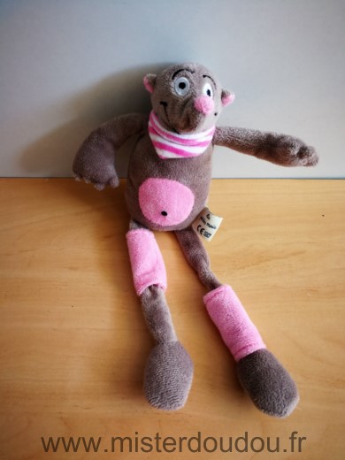 Doudou Taupe Les petites marie Marron rose 