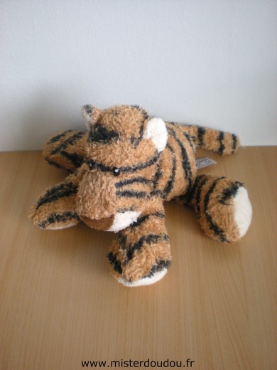 Doudou Tigre Anna club plush Orange tigré noir 