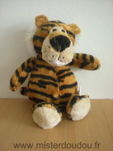 Doudou Tigre Cp international Marron raye noir 