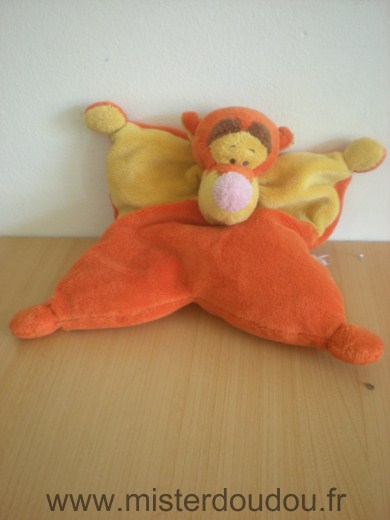 Doudou Tigre Disney Tigrou jaune orange 