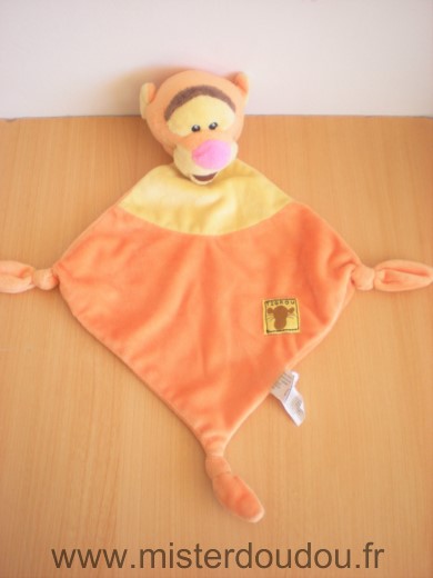 Doudou Tigre Disney Tigrou jaune orange 