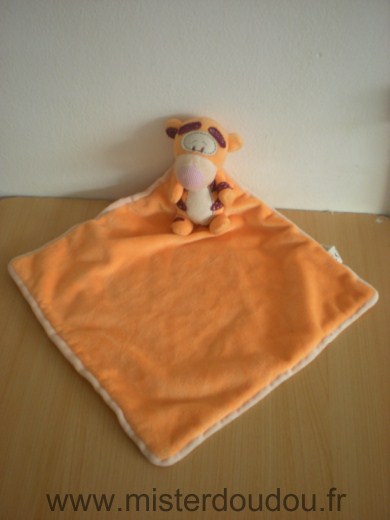 Doudou Tigre Disney Tigrou mouchoir orange 