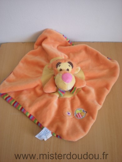 Doudou Tigre Disney Tigrou orange dessous raye abeille 