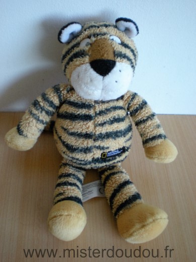 Doudou Tigre National geographic Beige raye noir 