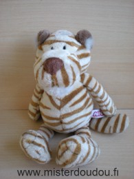 Doudou Tigre Nici Beige marron blanc 