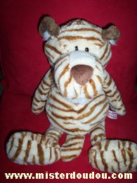 Doudou Tigre Nici Tigré marron jaune 