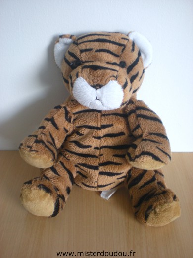 Doudou Tigre Nicotoy Marron noir blanc 
