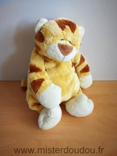 Doudou Tigre - marque non connue - Jaune marron blanc 