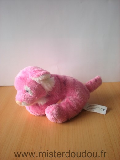 Doudou Tigre 0 Rose blanc 