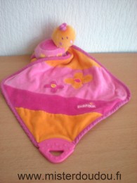 Doudou Tortue Baby sun Rose fushia orange anneau dentaire 