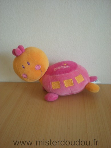 Doudou Tortue Baby sun Rose orange 