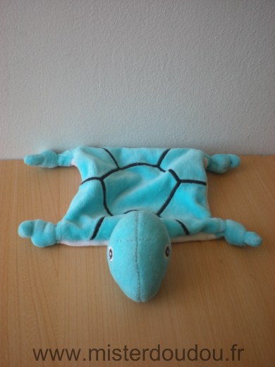 Doudou Tortue Bioderma Bleu turquoise blanc 