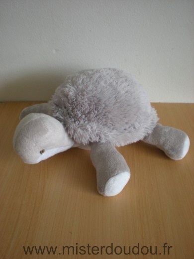 Doudou Tortue Bnp Gris blanc 