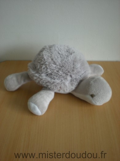 Doudou Tortue Bnp Gris blanc 