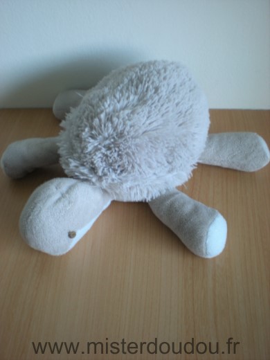 Doudou Tortue Bnp Gris blanc 