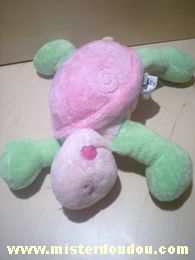 Doudou Tortue Kimbaloo Rose vert 