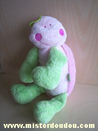 Doudou Tortue Kimbaloo Rose vert 