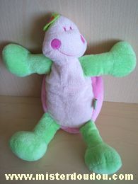 Doudou Tortue Kimbaloo Vert rose 