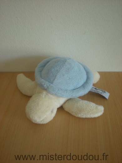 Doudou Tortue Marineland Ecru bleu 