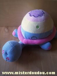 Doudou Tortue Mgm Jaune rose mauve bleu 