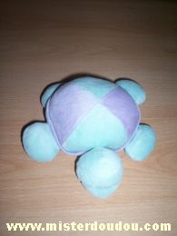 Doudou Tortue Pommette Bleu clair et violet 