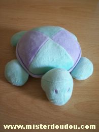 Doudou Tortue Pommette Mauve bleu turquoise 