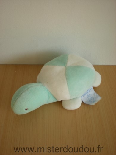 Doudou Tortue Pommette Vert blanc 