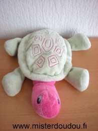 Doudou Tortue Tcf Vert  rose 