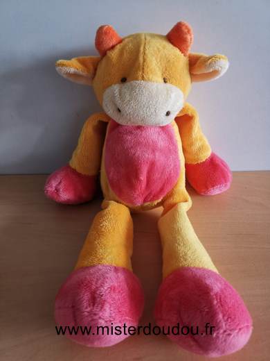 Doudou Vache Addex Jaune rose 